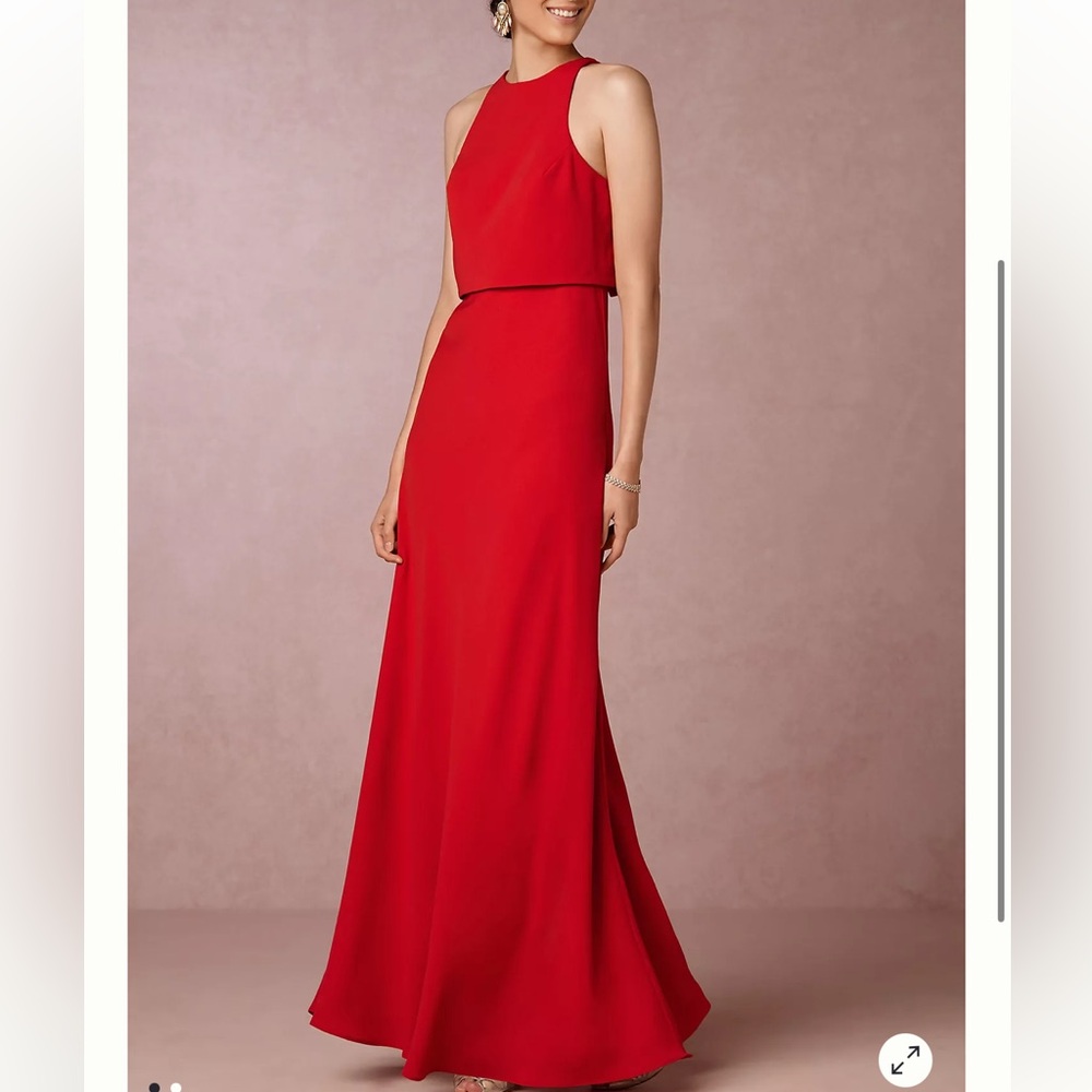 JILL JILL STUART Iva Crepe Maxi Dress‎ In Red Size 8 Formal